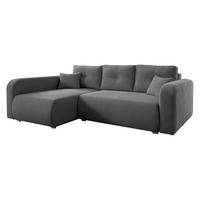 ECKSOFA Viena Cord, Seite: Links - Silberfarben/Grau, Holz/Kunststoff (234/145cm) - MIRJAN24
