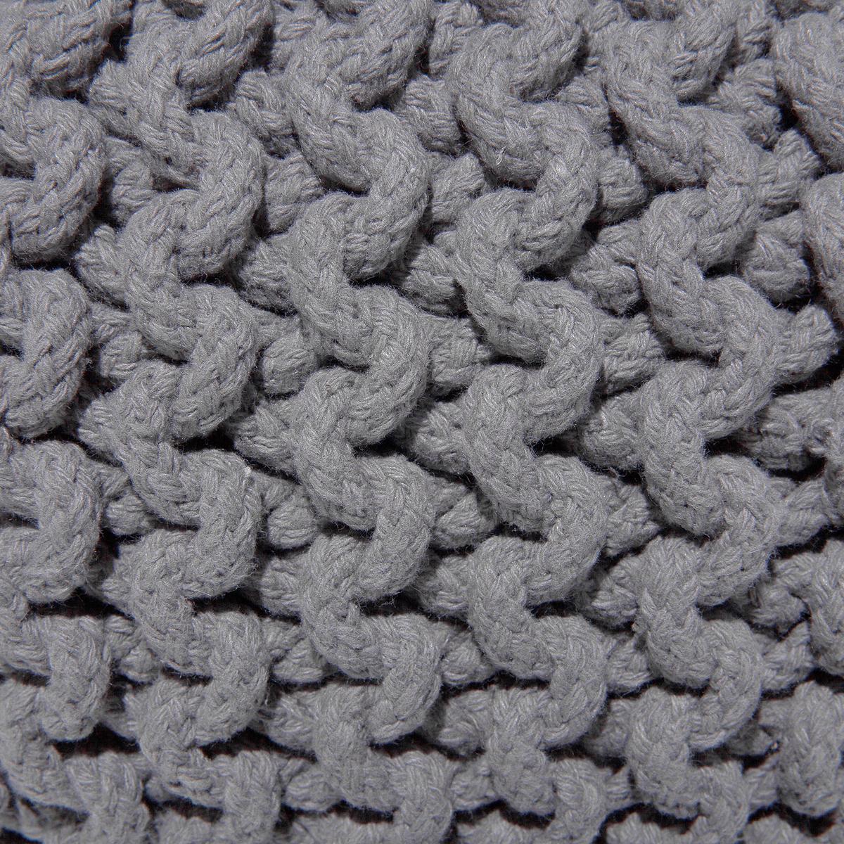 POUF Conrad 40/40/25 cm - Grau, Naturmaterialien/Textil (40/25/40cm) - Beliani