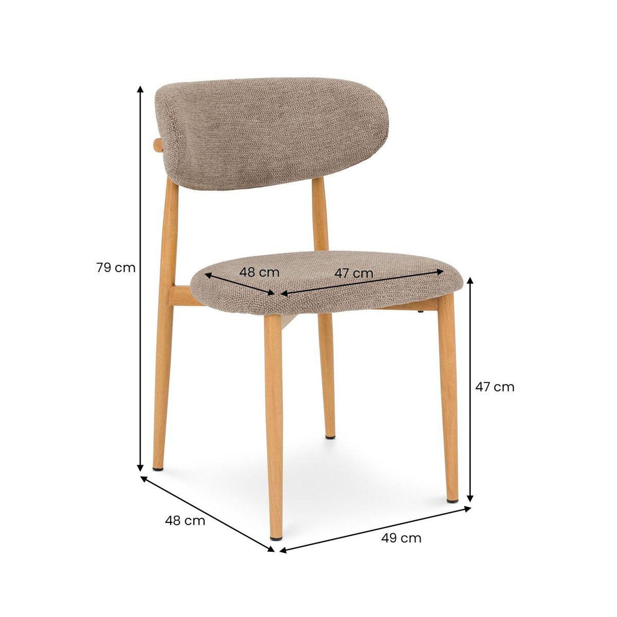 ESSZIMMERSTUHL ARIEL 2er-Set beige - Beige, Textil (51/80/55cm) - IDIMEX