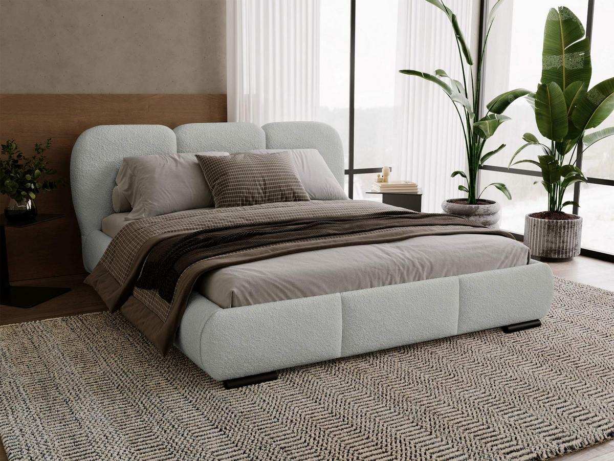 POLSTERBETT Rosa - Eichefarben/Hellgrau, Holz/Textil (140/200cm) - MIRJAN24