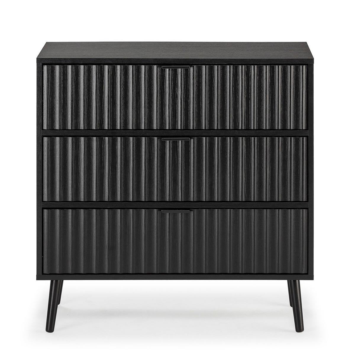 KOMMODE 80/80/40 Lluvia Schwarz - Schwarz, Holzwerkstoff (80/80/40cm)