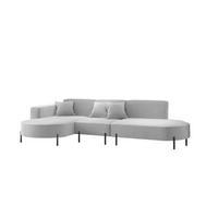 ECKSOFA Valencia - Hellgrau, Holzwerkstoff/Textil (321/165cm) - Fun Möbel