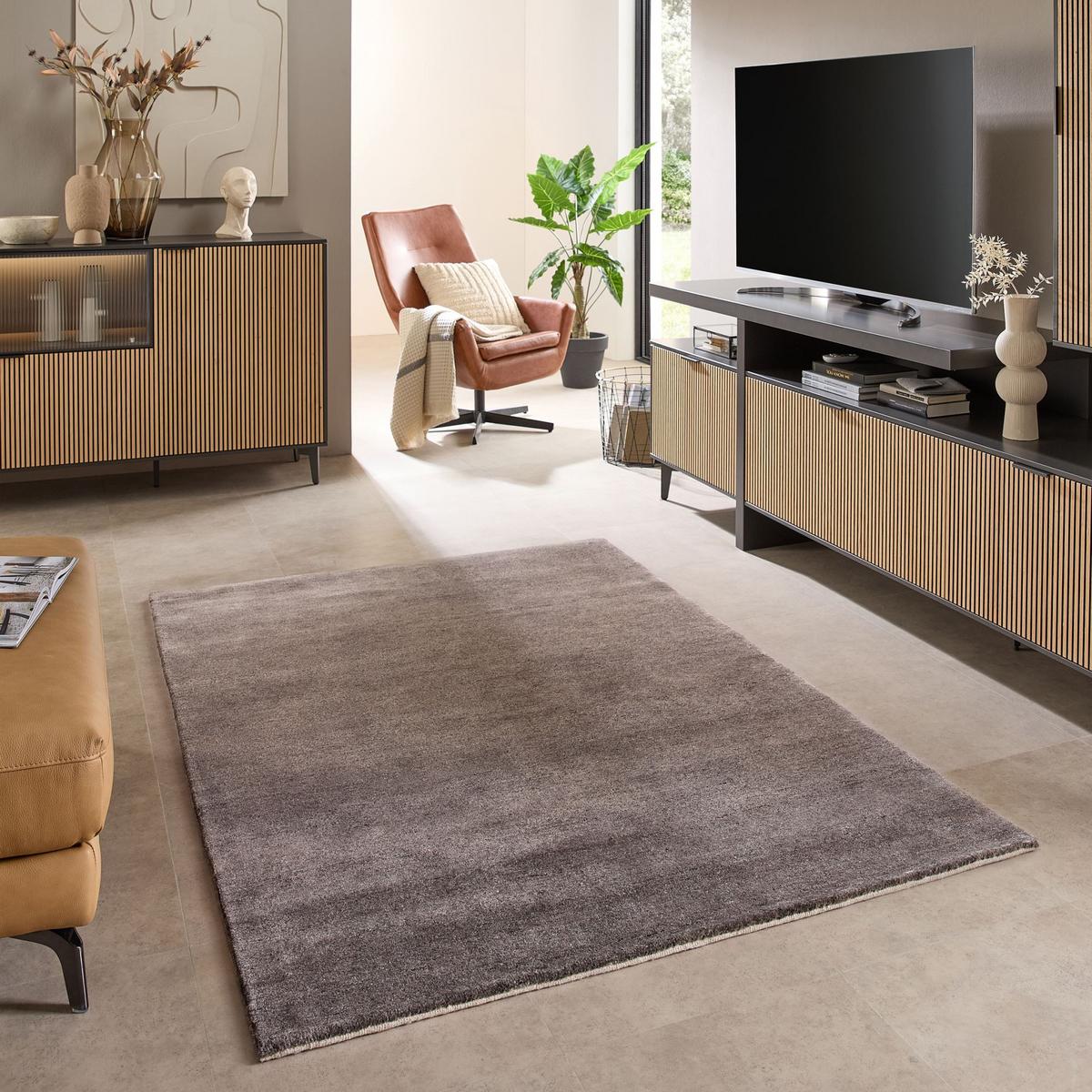 WOLLTEPPICH Heaven 120x180 cm - Dunkelgrau, Textil (120/180cm) - Natur Pur