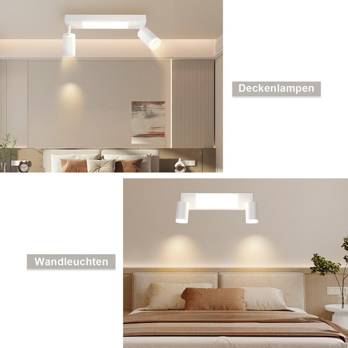 DECKENSTRAHLER Bielefeld 2-flammig 34/8/16.9 cm - Weiß, Metall (34/8/16.9cm) - Nettlife