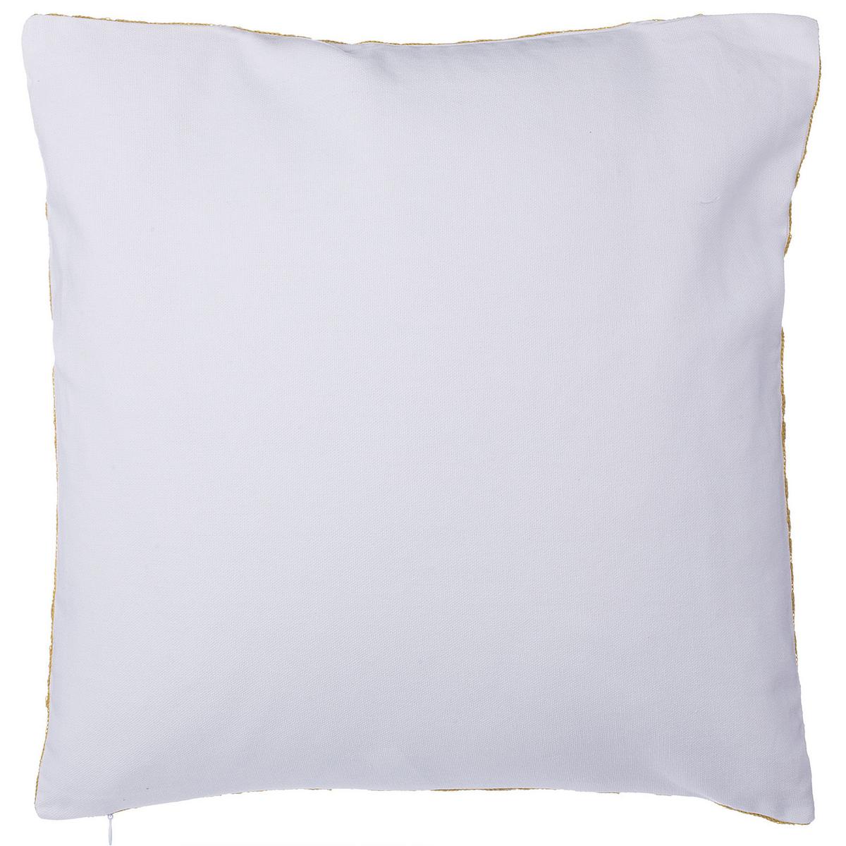 DEKOKISSEN 2er-Set Senfgelb 45/45 cm Primula - Dunkelgelb, Naturmaterialien/Textil (45/45cm) - Beliani