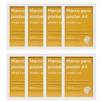 RAHMEN Set mit 8 aus MDF und Acrylglas Schutz und Aussteller für Fotografien, Bilder, Poster, Gemälde, Dekoration für Haus Farbe Weiß A4 - Weiß, Holz (21/3cm) - Nacnic