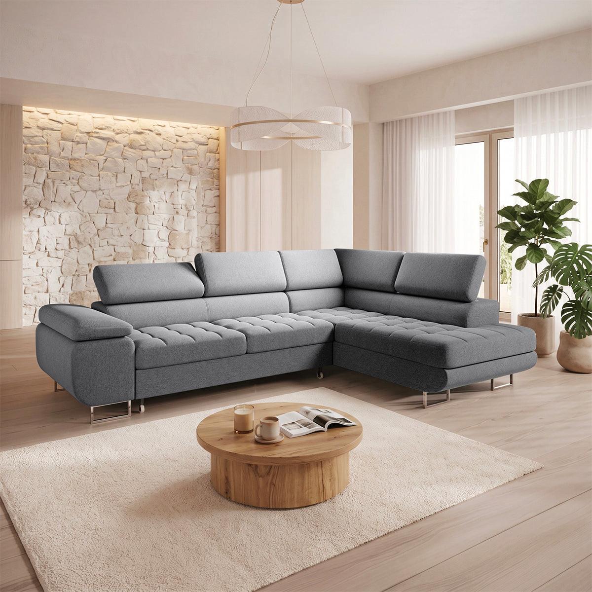 ECKSOFA Eden 4 Sitzplätze Anthrazitgrau - Grau, Textil (271/201cm) - Petits-meubles