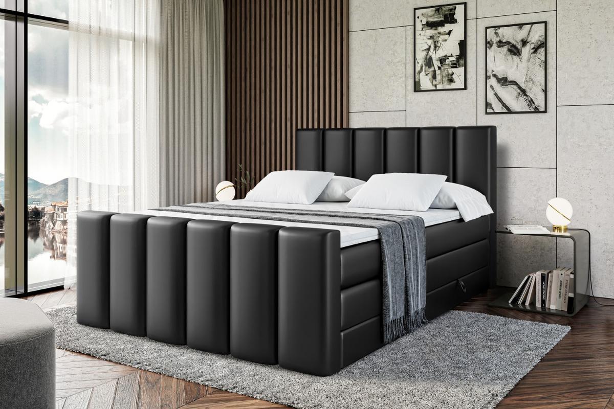 BOXSPRINGBETT BOXI1-Z KING - 140x200 - H3/H4 - Schwarz Hochglanz - Schwarz Hochglanz, Holzwerkstoff (140/200cm) - ALTDECOR