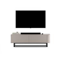 TV-LOWBOARD Aurora Kaschmir matt 140 cm mit schwarzem Metallrahmen - Kaschmir/Schwarz, Holzwerkstoff/Metall (140/44/35cm) - Meble Lindner