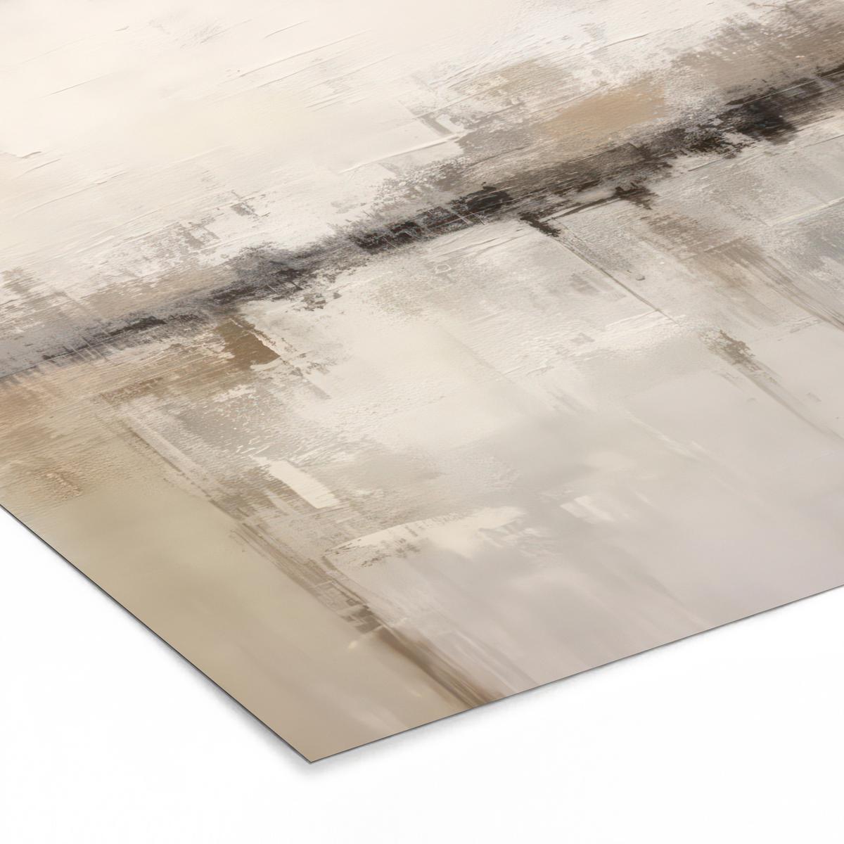 POSTER MIT RAHMENGERAHMTES BILD Moderne Kunst - Abstrakt - Beige 40x40 cm - Beige, Papier (40/40cm) - MuchoWow