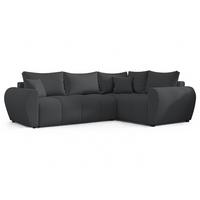 ECKSOFA L Form Malatya MAX Dunkelgrau 246/145/80 cm stilvolle mit Schlaffunktion R - Dunkelgrau/Schwarz, Kunststoff/Textil (235/175cm) - AX Living