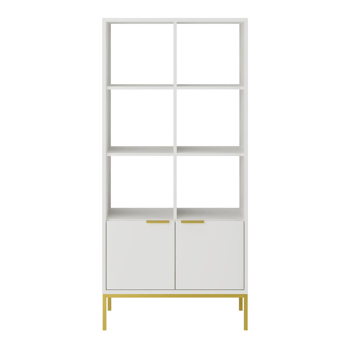BÜCHERREGAL Seattle Weiß - Goldfarben/Weiß, Holzwerkstoff (80/171.3/40cm) - Petits-meubles