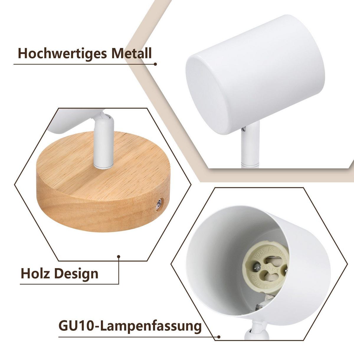 DECKENSTRAHLER Magdeburg 1-flammig 9.2/9.2/13.5 cm - Weiß, Metall (9.2/9.2/13.5cm) - Nettlife
