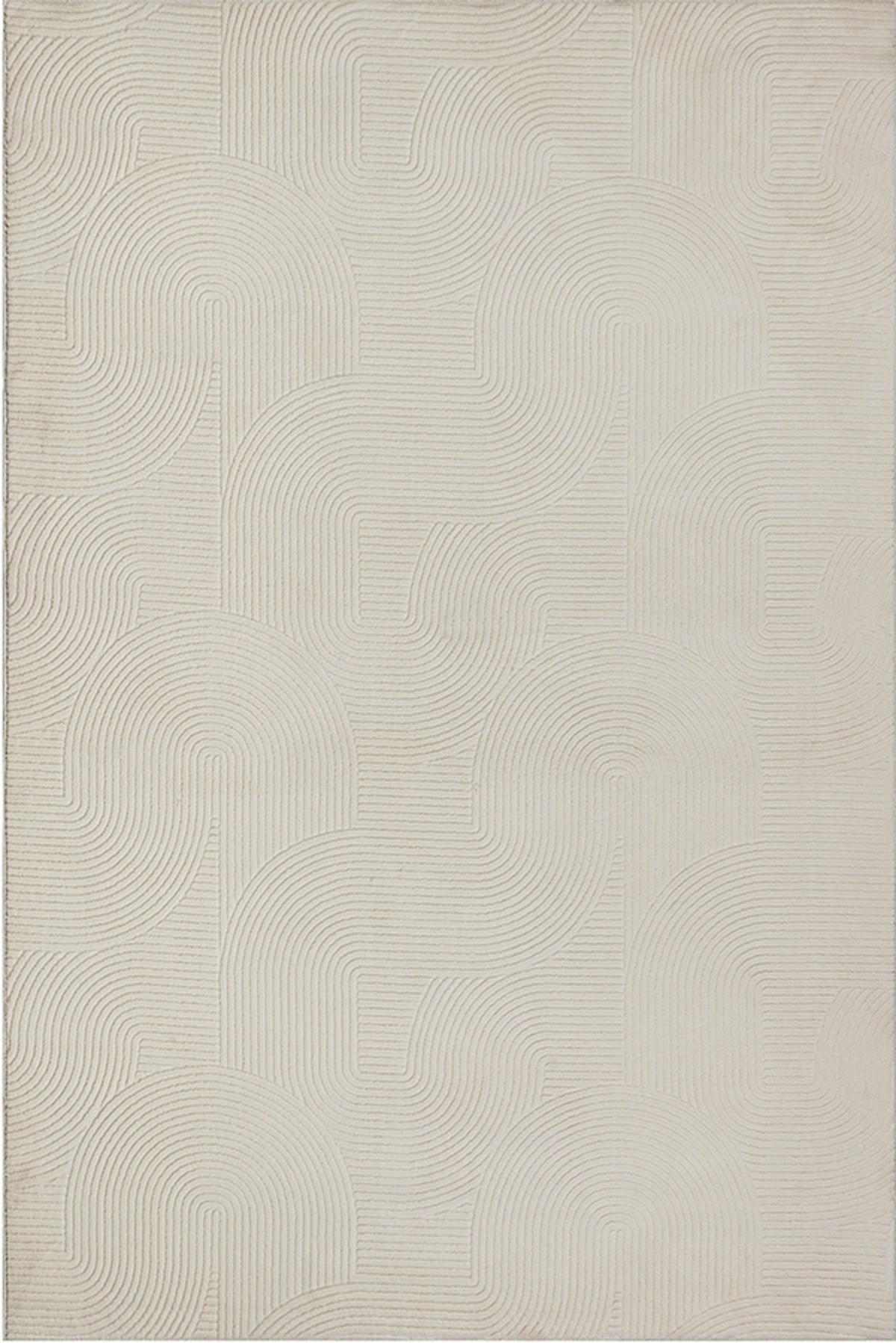 KURZFLORTEPPICH Antirutsch Geometrisch DALAR Polypropylen Creme 120 x 160 cm - Beige, Textil (120/160cm) - KADIMA DESIGN