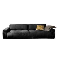 SOFA MIT SITZTIEFENVERSTELLUNG PALACE Schwarz Velvet Relaxfunktion - Schwarz, Textil (298/74/120cm) - KAWOLA