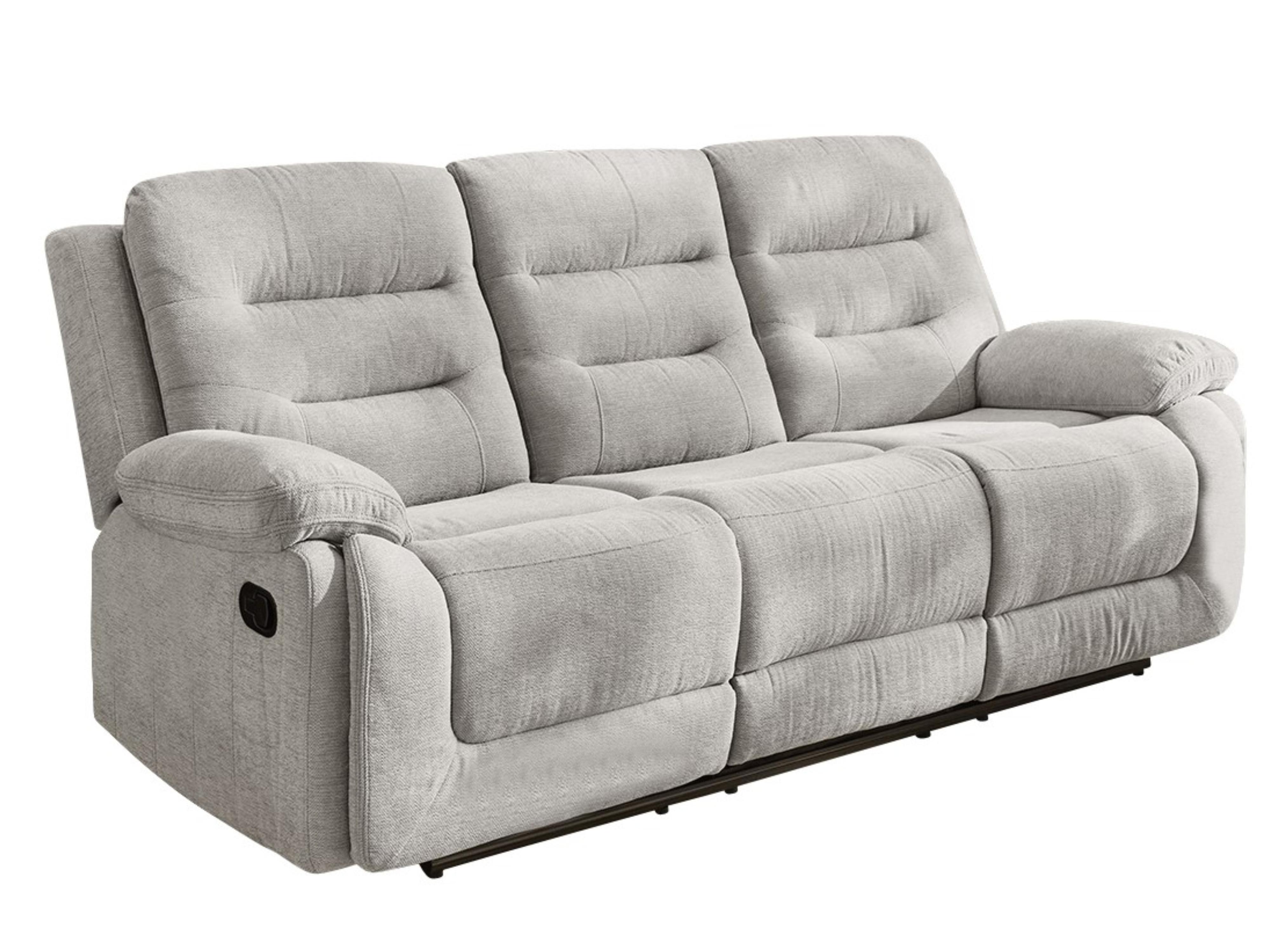 3-SITZER-RELAXSOFA Federkern, Liegefunktion verstellbar durch halbautomatische Relaxfunktion B220/T98/H103 cm, Chenille Grau / 15503 - Schwarz/Grau, Textil (220/103/98cm) - luma-home
