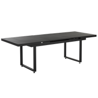 GARTENTISCH 180-240/90 cm Metall Schwarz Valcanetto - Schwarz, Metall (180/90/84cm) - Beliani