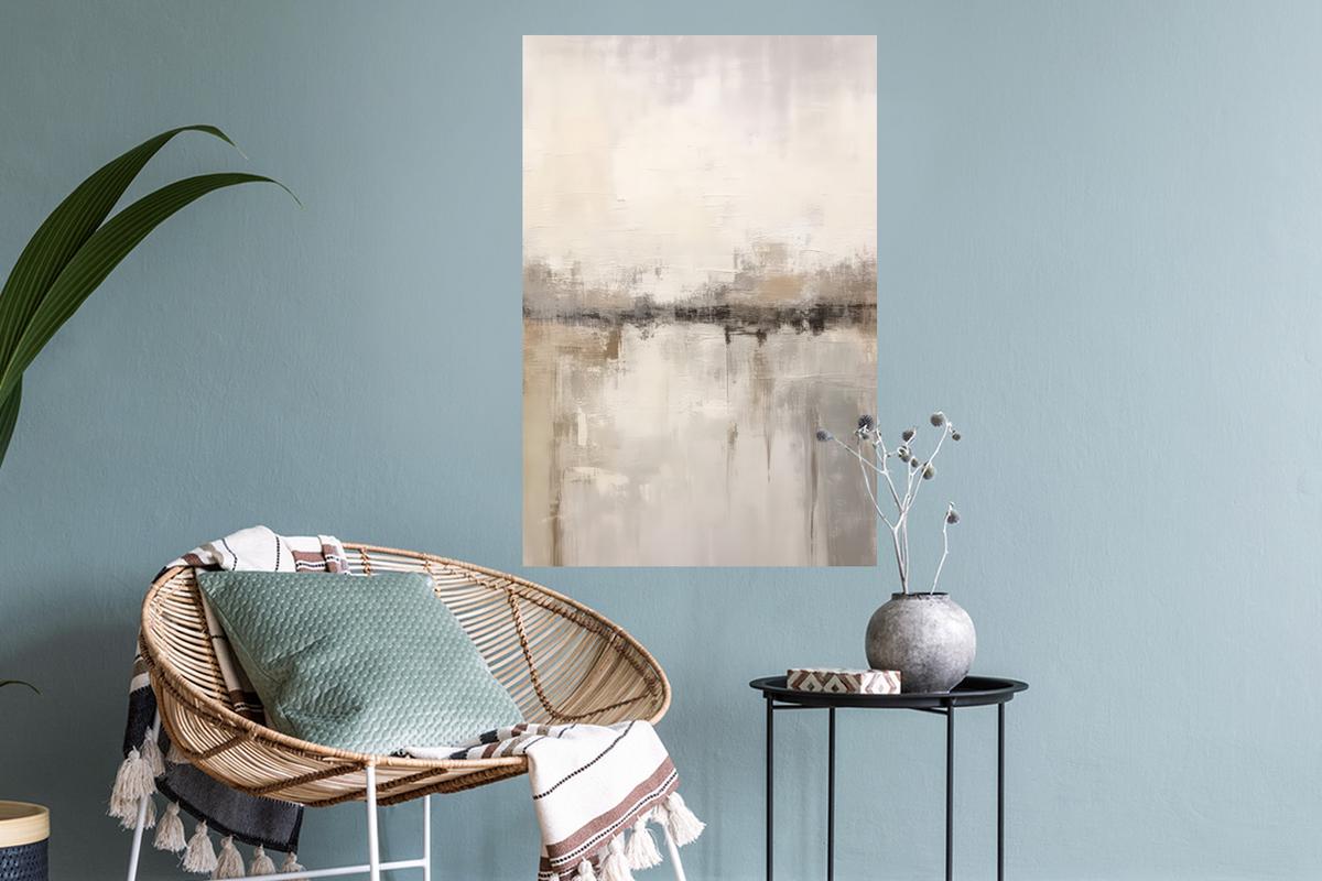 WANDTATTOO Moderne Kunst - Abstrakt - Beige Wandbild 40x60 cm - Beige, Kunststoff (40/60/0.1cm) - MuchoWow