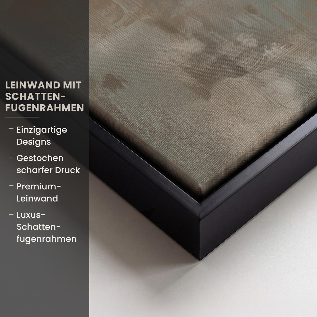 LEINWAND Bilder mit Rahmen - Abstrakt - Kreuz - Hand - Christentum - 80x60 - Hellbraun, Textil (80/60cm) - MuchoWow