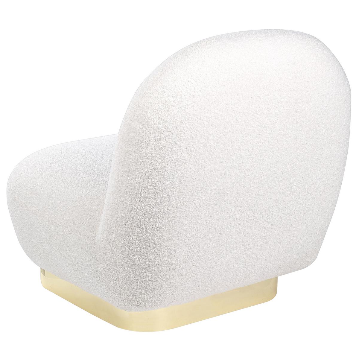 SESSEL Bouclé weiß/gold LovIisa - Goldfarben/Weiß, Textil (62/76/70cm) - Beliani