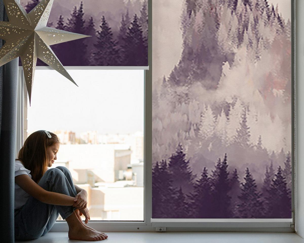 INNENROLLO - Fensterrollo - Rollo - 150x140 cm - Bemalte Berge - Schwarz, Kunststoff (150/140/0.5cm) - TULUP