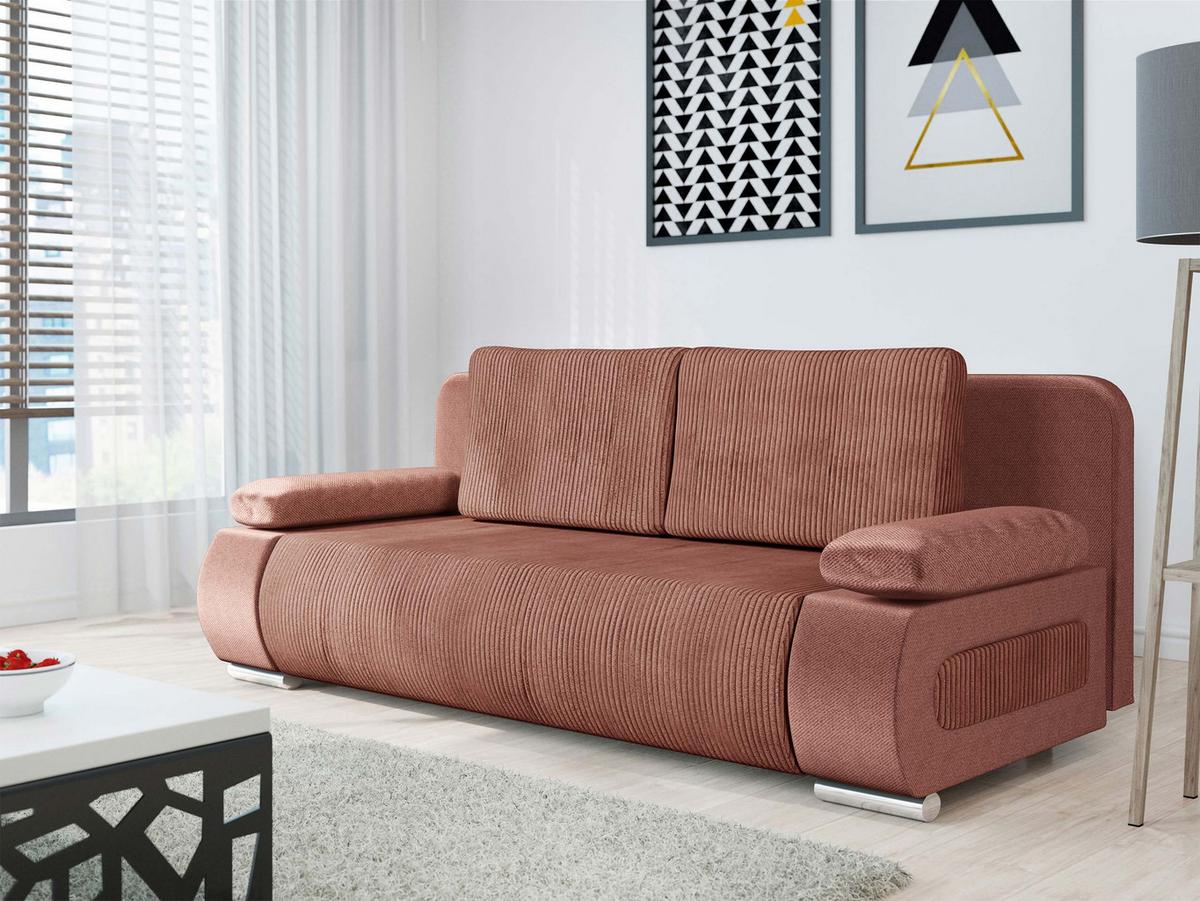 SCHLAFSOFA Emma Cord - Rosa, Holz/Kunststoff (200/77/92cm) - MIRJAN24