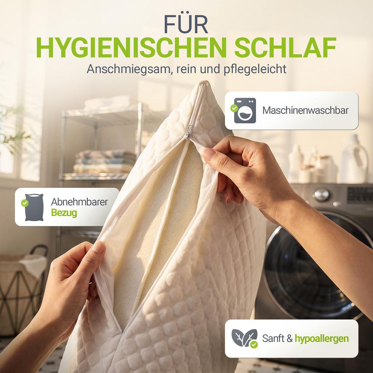 KOPFKISSEN 80x40 cm (2er-Set) - Weiß, Textil (40/80cm) - Juskys