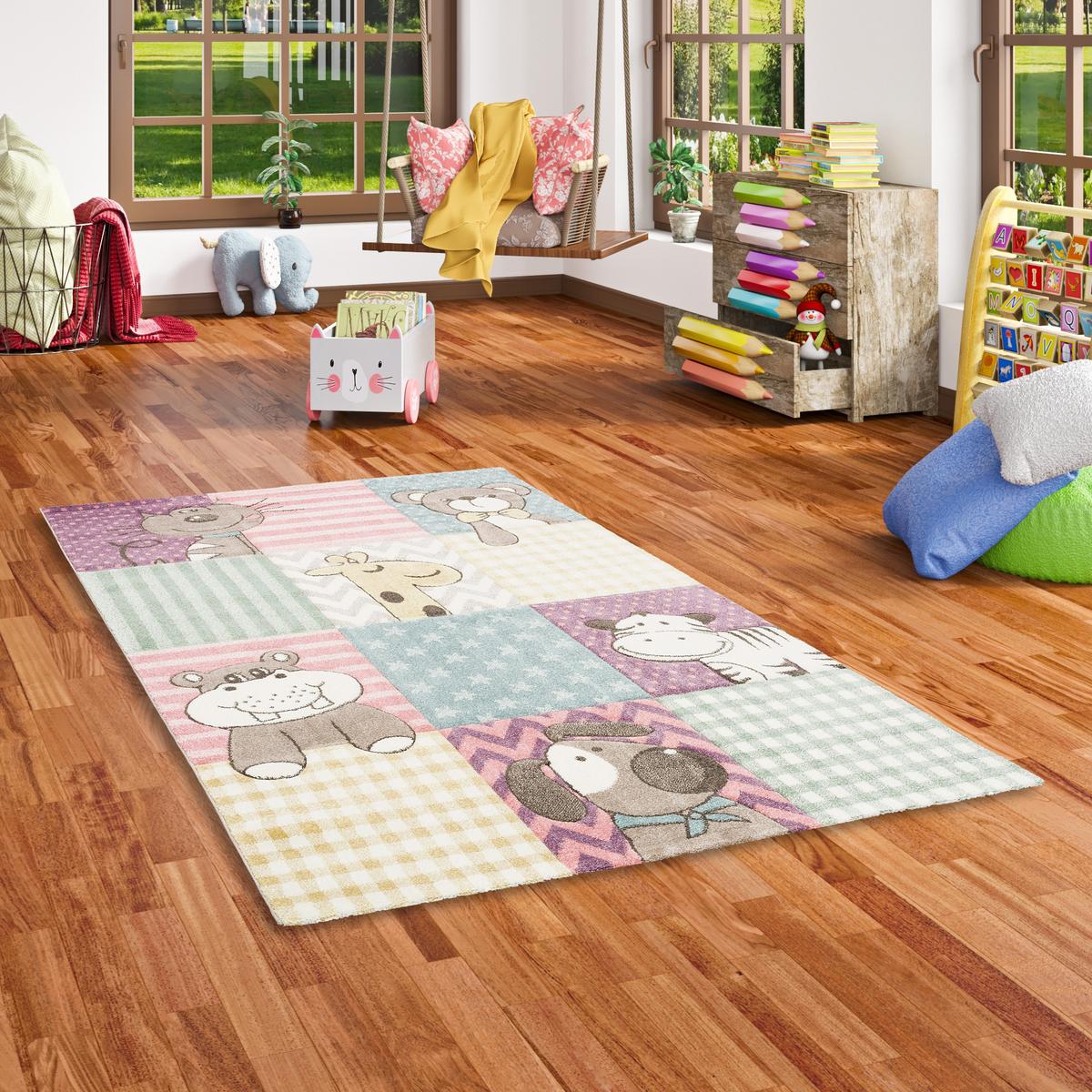 KINDER TEPPICH MAUI KIDS BUNT KINDERZOO - Multicolor, Textil (140/200cm) - Pergamon