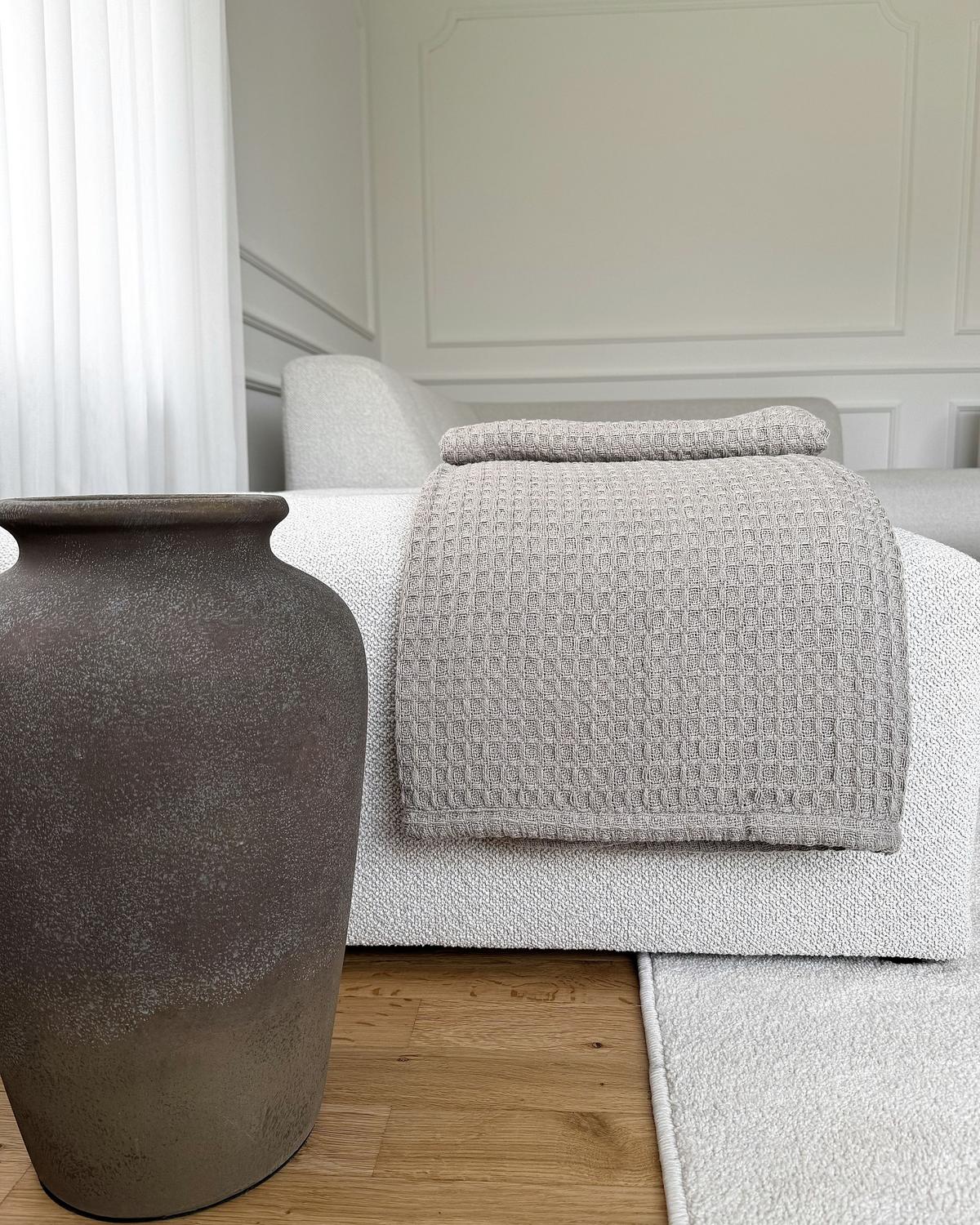 DECKE Beige 220 x 240 cm Chagyl - Ecru, Textil (220/240cm) - Beliani