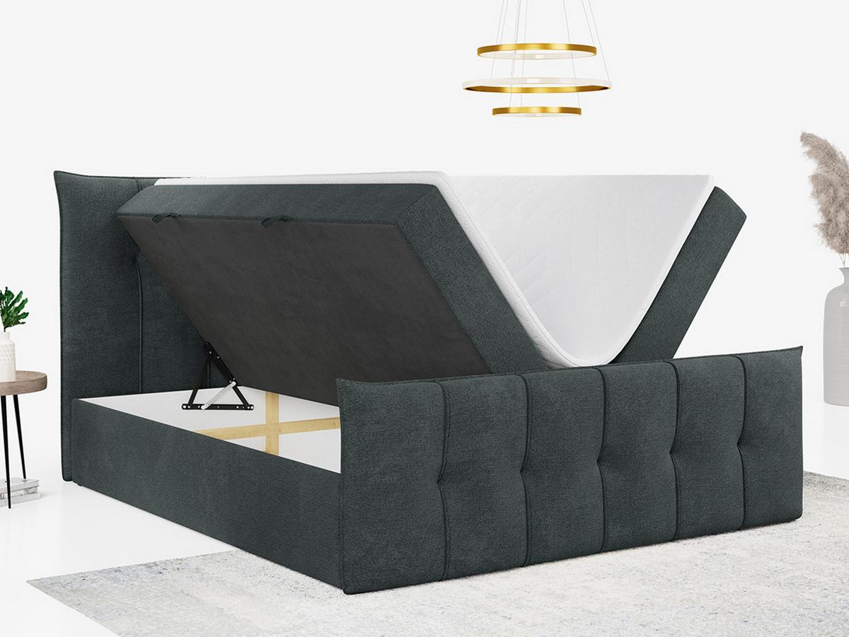 BOXBETT PREMIUM 11 140/200 Dunkelgrau Struktur - H3 - Dunkelgrau, Holz/Textil (140/200cm) - MKS