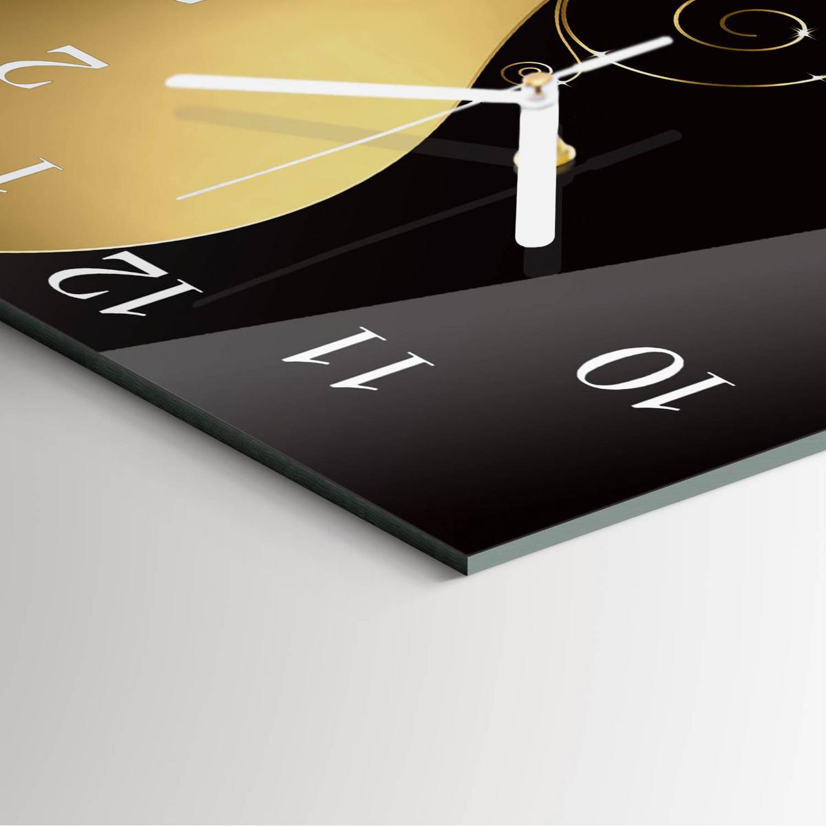 WANDUHR aus Glas 30x30 cm - Abstrakte Kunst - Braun, Glas (30/30/0.4cm) - TULUP