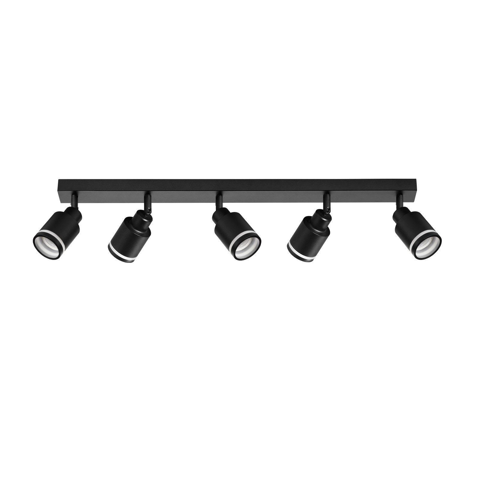 DECKENSTRAHLER Mergentheim 5-flammig 69/5/15.7 cm - Schwarz, Metall (69/5/15.7cm) - Nettlife