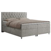 BOXBETT ROMA 120/200 - Hellgrau Strukture - H3 - Hellgrau, Holz/Textil (120/200cm)