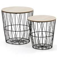 COUCH-/BEISTELLTISCH-SET Guili schwarzes Metall - Schwarz, Holzwerkstoff (41/40/40cm) - VS Venta-stock