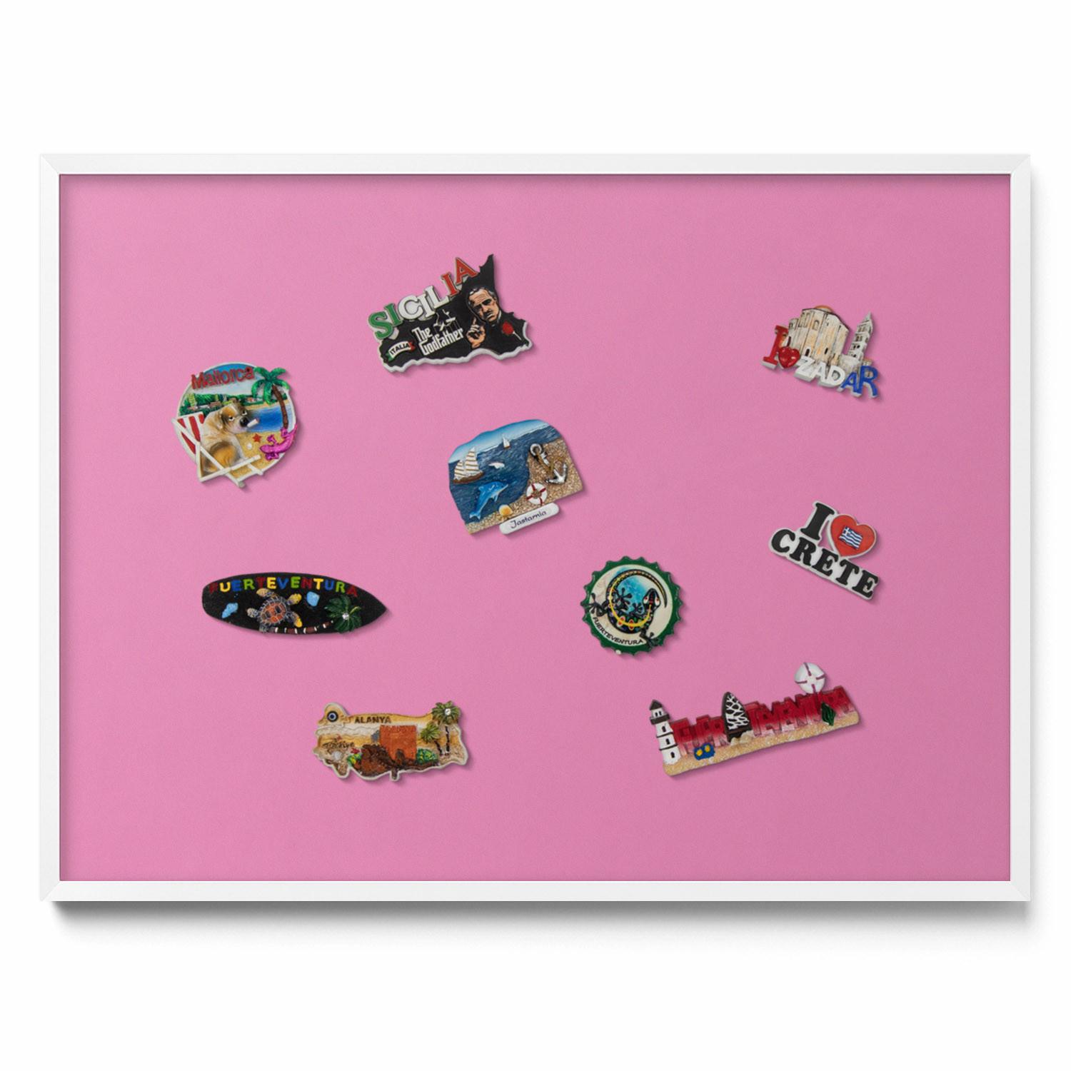 MAGNETTAFEL 80x60 cm Weißer Rahmen Pink - Koralle, Metall (80/60/0.4cm) - TULUP