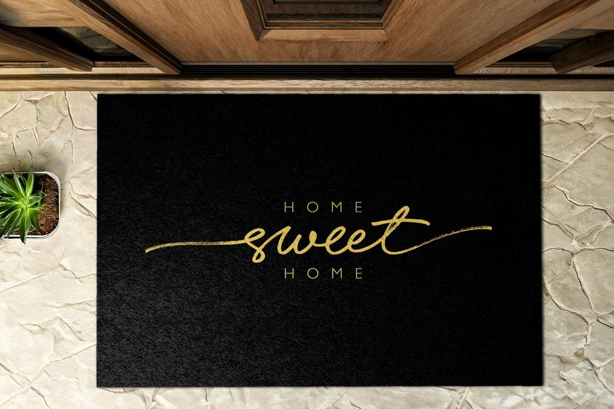 FUSSMATTE 150 x 100 cm Sweet Home - Gelb/Schwarz, Textil (150/100cm) - TULUP