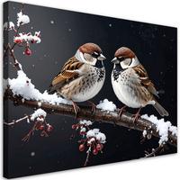LEINWANDBILD Weihnachten 120x80cm - Schwarz, Textil (120/80cm) - Feeby