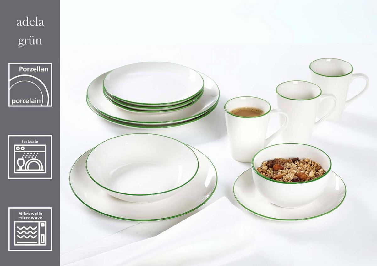 KOMBI-SET Adela grün 20-tlg. - Grün, Keramik (2/2/2cm) - Ritzenhoff Breker