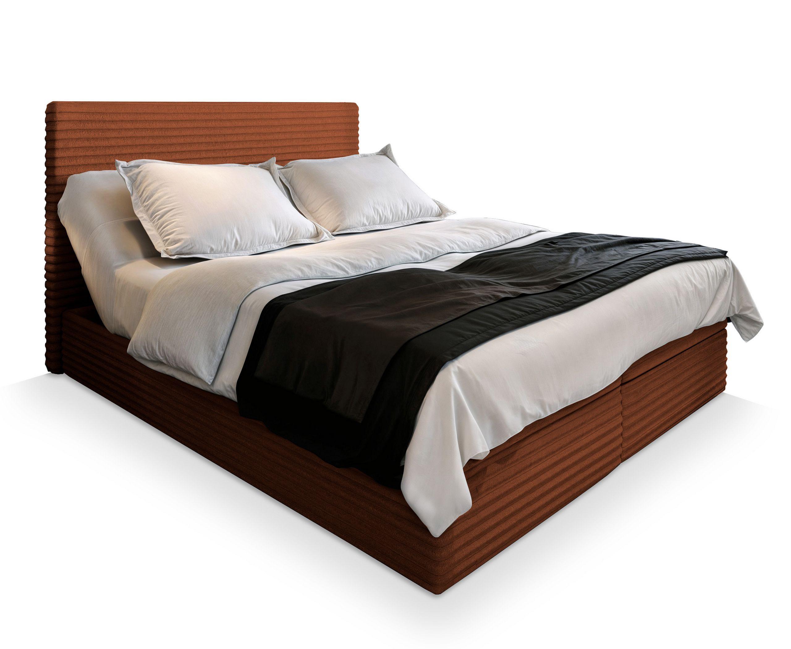 BOXBETT MILARA 180x200 cm mit Matratze und Topper - Kupferfarben - Kupferfarben, Holz (180/200cm) - MASSENO