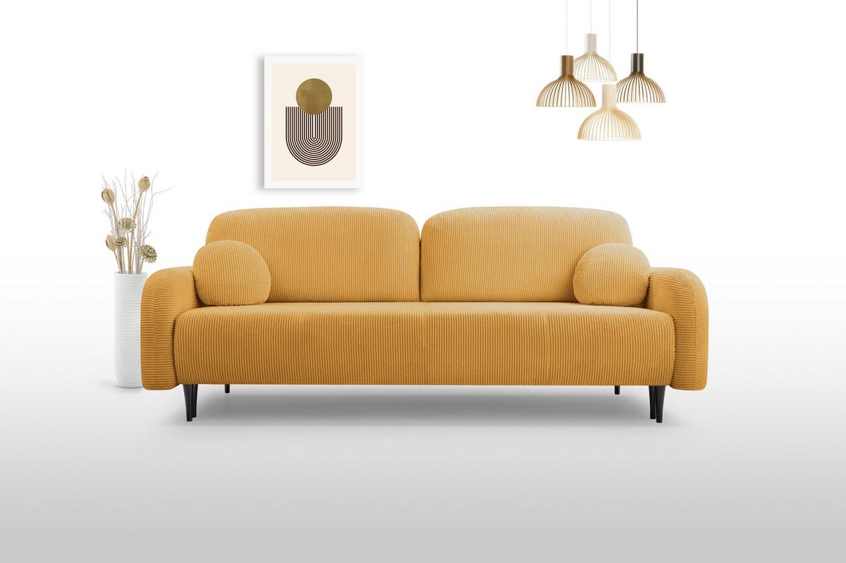 BETTSOFA VIVO Kupferfarben Geflochtener Stoff mit Schlaffunktion - Kupferfarben, Holz (230/95/102cm) - MASSENO