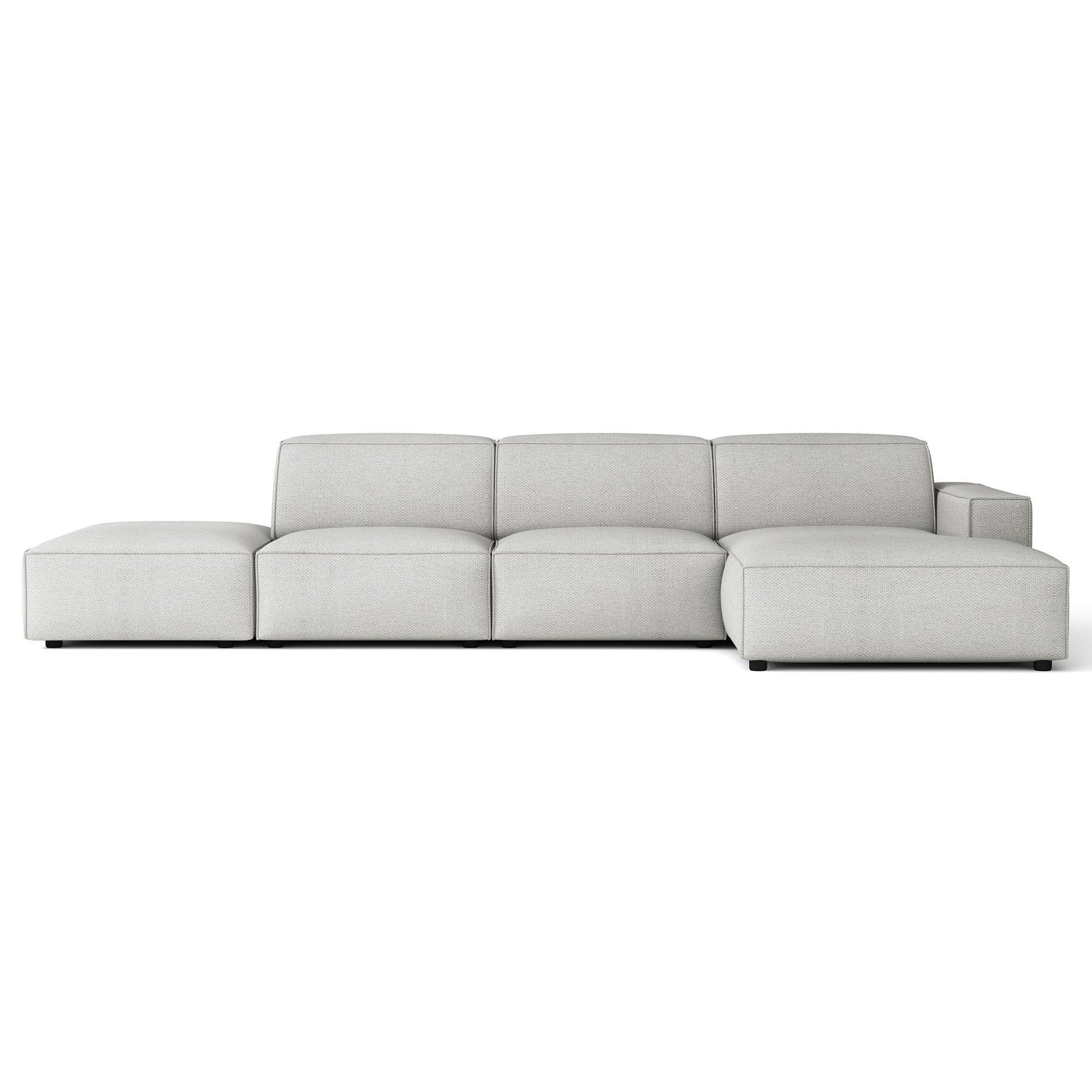 ECKSOFA Sellmo 344 cm - Hellgrau/Schwarz, Kunststoff/Textil (350/166cm) - Selsey