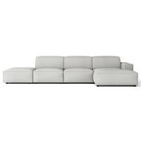 ECKSOFA Sellmo 344 cm - Hellgrau/Schwarz, Kunststoff/Textil (350/166cm) - Selsey