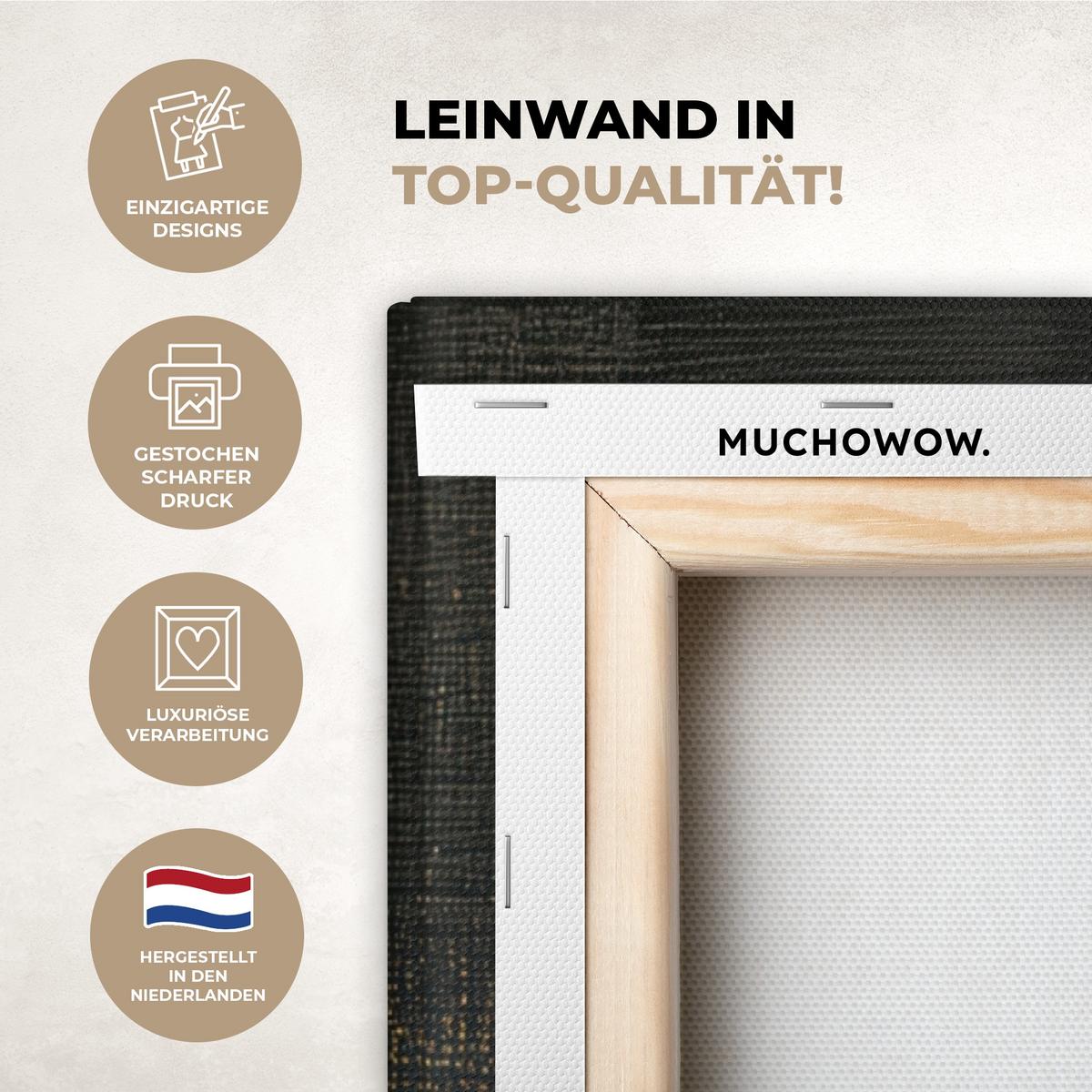 LEINWANDBILD 2er Set Formen - Abstrakt - Gold 120x90 cm - Schwarz, Textil (120/90cm) - MuchoWow