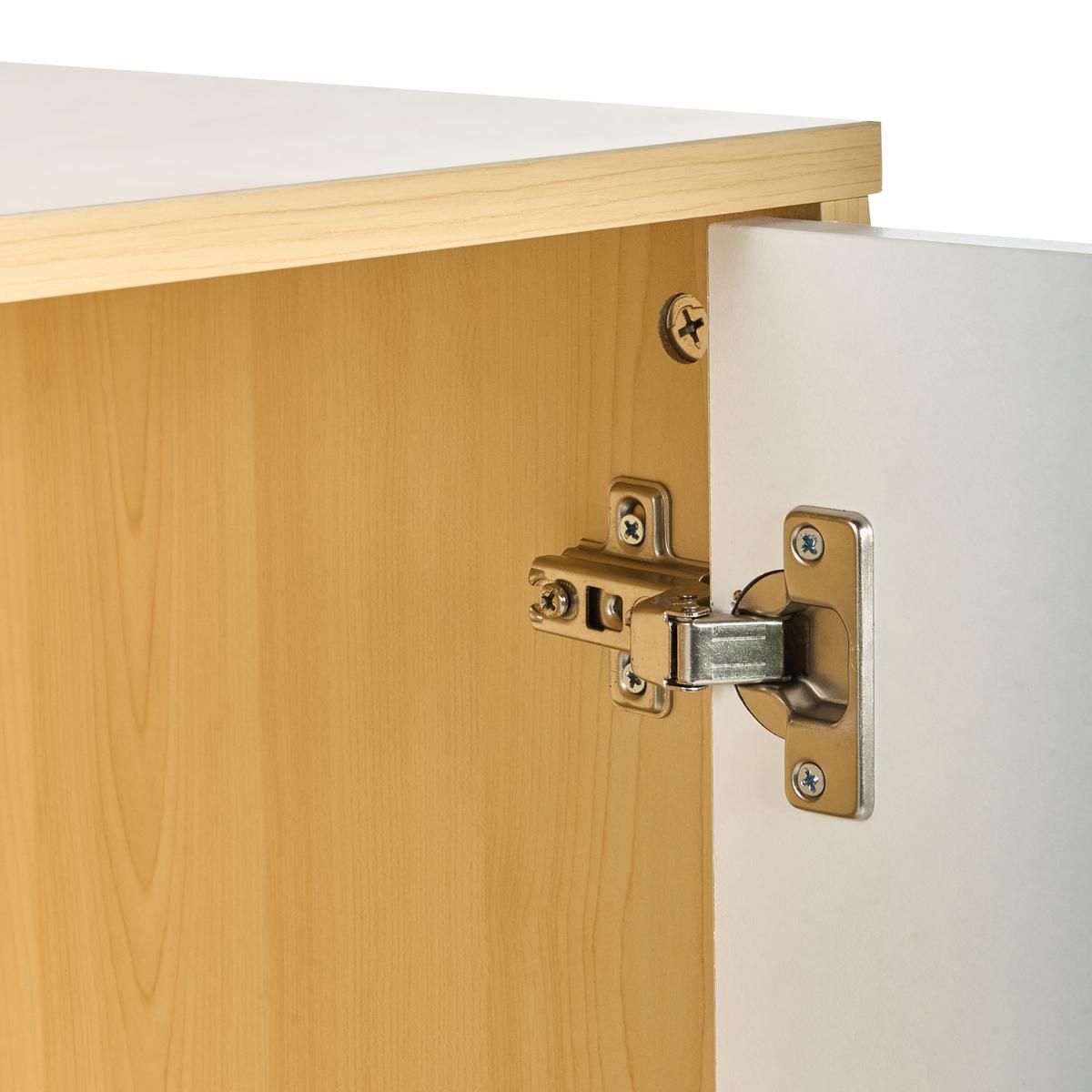 BÜROSCHRANK Hellbraun/Weiß Zehna - Hellbraun/Braun, Holzwerkstoff (80/117/40cm) - Beliani