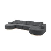 WOHNLANDSCHAFT MARI-U2-v1 - 388x171x83 cm Dunkelgrau Cord - Dunkelgrau, Holzwerkstoff/Textil (388/83/171cm) - ALTDECOR