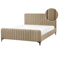 POLSTERBETT mit Lattenrost 160x200 cm Beige Lunan - Taupe, Textil (160/200cm) - Beliani