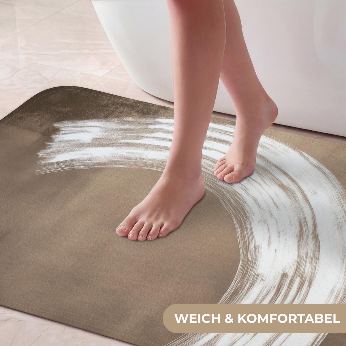 BADEMATTE Farbe - Braun - Japandi 120x60 cm - Mokka, Textil (120/60cm) - OnlyWow