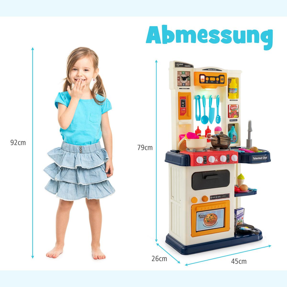 SPIELKÜCHENSET Blau - Blau, Kunststoff (42.5/78.5/24cm) - COSTWAY