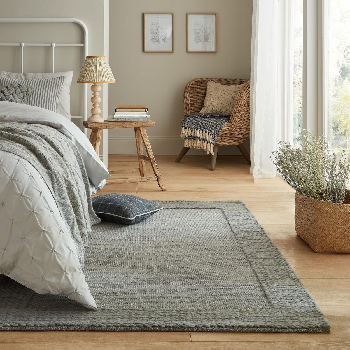 WOLLTEPPICH handgewebt CALDER, einfarbig, Grau, 160 x 230 cm - Grau, Textil (160/230cm) - KADIMA DESIGN