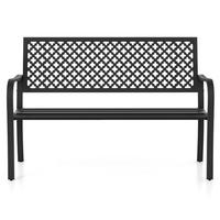 GARTENBANK Schwarz - Schwarz, Metall (127/86/62cm) - COSTWAY